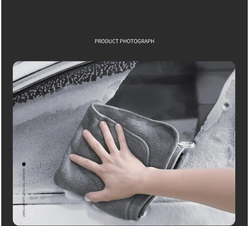 High-End Microfiber Auto Wash Towel Car Cleaning Drying Cloth Hemming Car Care Cloth Detailing Car Wash Towel