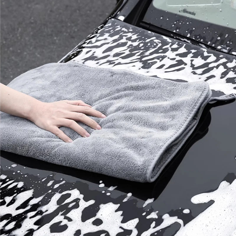 High-End Microfiber Auto Wash Towel Car Cleaning Drying Cloth Hemming Car Care Cloth Detailing Car Wash Towel
